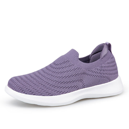 Damen nan Feinstrick-Ballerina-Sneaker mit elastischem Einstieg, gepolstertem Komfortfußbett und flexibler Leichtsohle EB