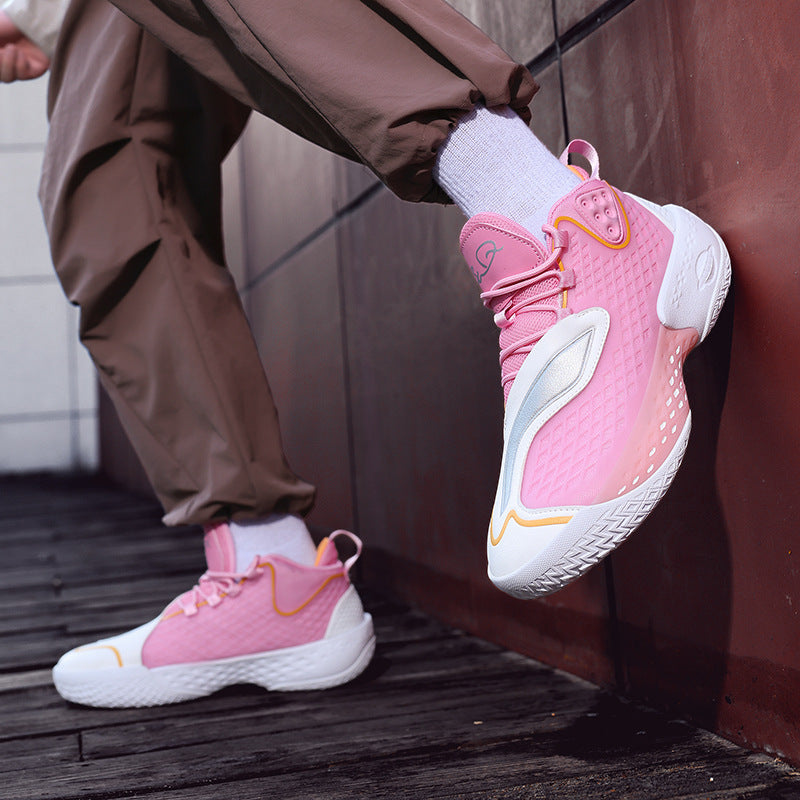 Damen Sportliche und atmungsaktive Basketball-Sneaker mit dämpfender Sohle EB