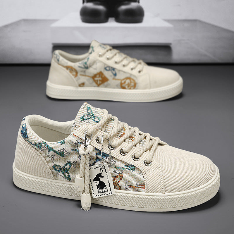 Damen modische Canvas Sneakers mit einzigartigem grafischem Design EB