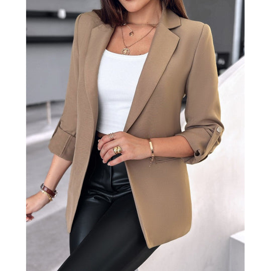 Damen elegante Blazerjacke mit modischem Schnitt EB