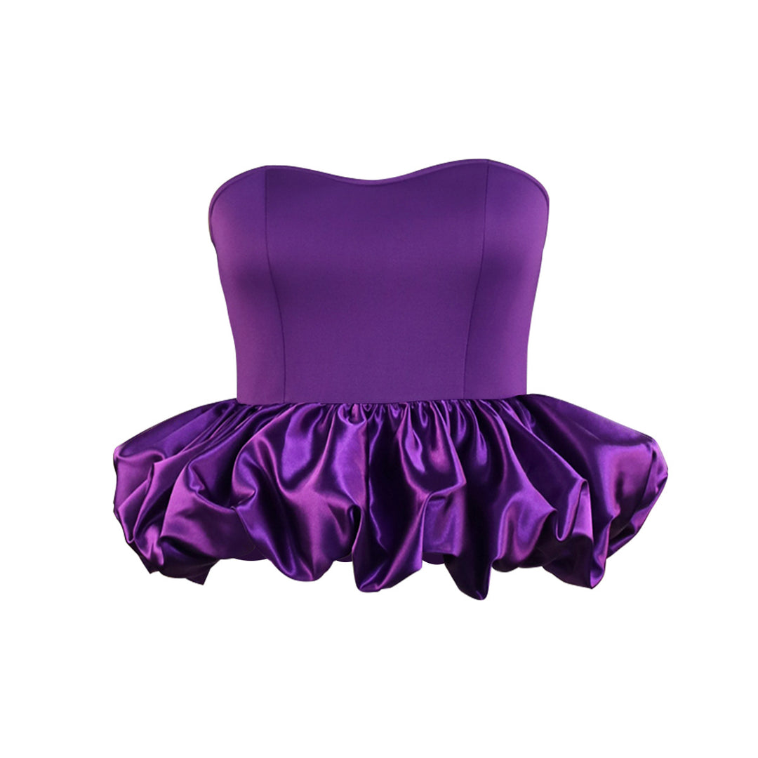Damen Trendy Bustier mit Rüschenabschluss EB