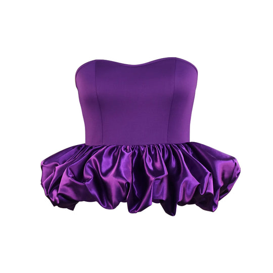 Damen Trendy Bustier mit Rüschenabschluss EB