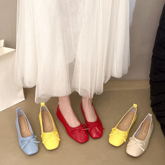 Damen Bequeme Ballerinas mit zartem Schleifen-Detail EB