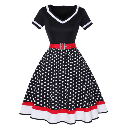 EB | Vintage Hepburn Polka Dot Kleid