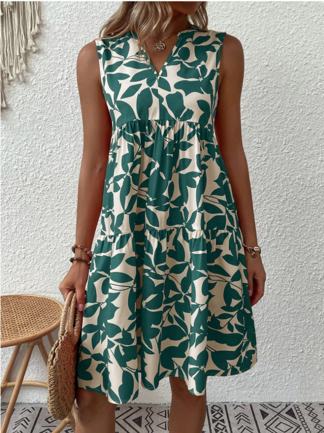 Damen Blumenkleid im lässigen A-Linien-Design EB