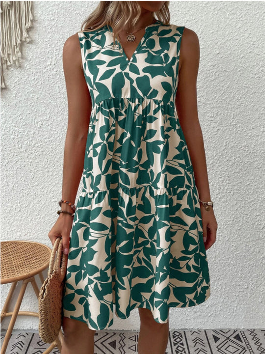Damen Blumenkleid im lässigen A-Linien-Design EB