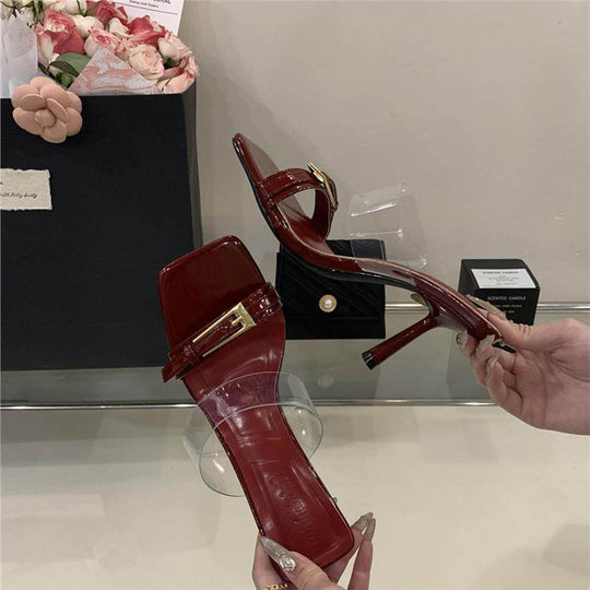 Damen elegante transparente High Heel Sandalen EB