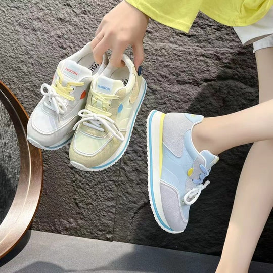 Damen sportliche Sneakers mit atmungsaktiver Mesh-Oberfläche und stabiler Sohle EB
