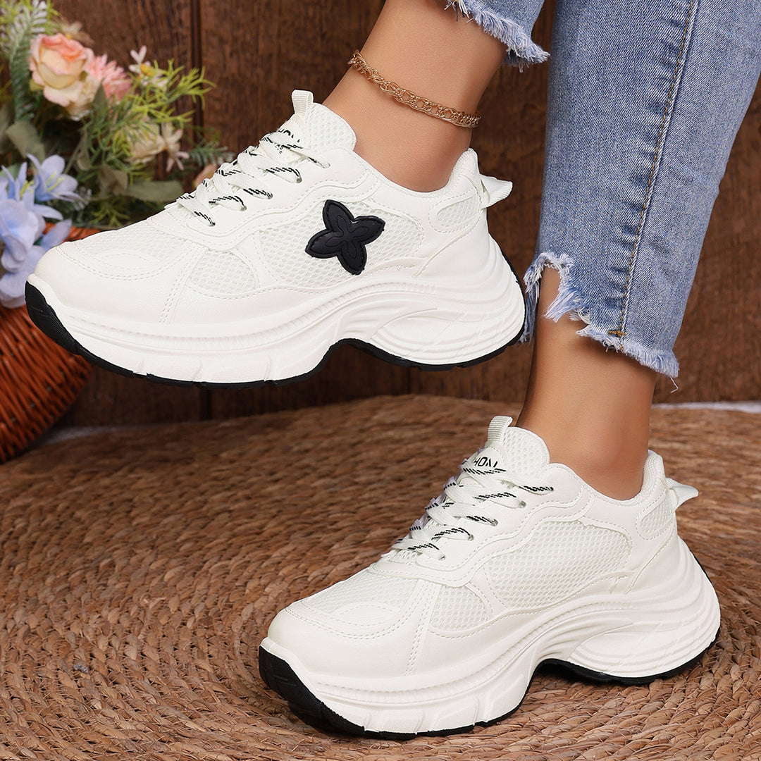 Damen Sportliche Sneakers mit atmungsaktivem Obermaterial und rutschfester Laufsohle EB