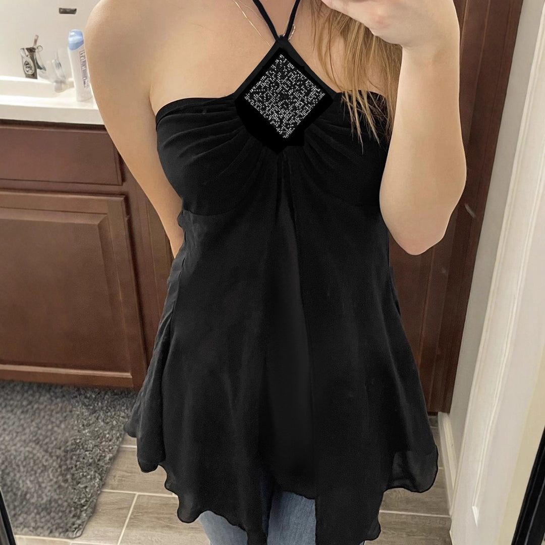 Damen Halteroberteil mit elegantem Spitzendetail EB
