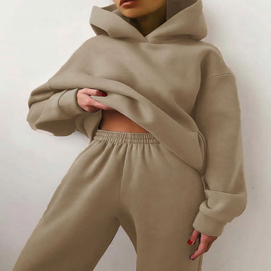 Damen modisches Oversize-Hoodie-Set mit lässigem Schnitt und elastischem Bund EB