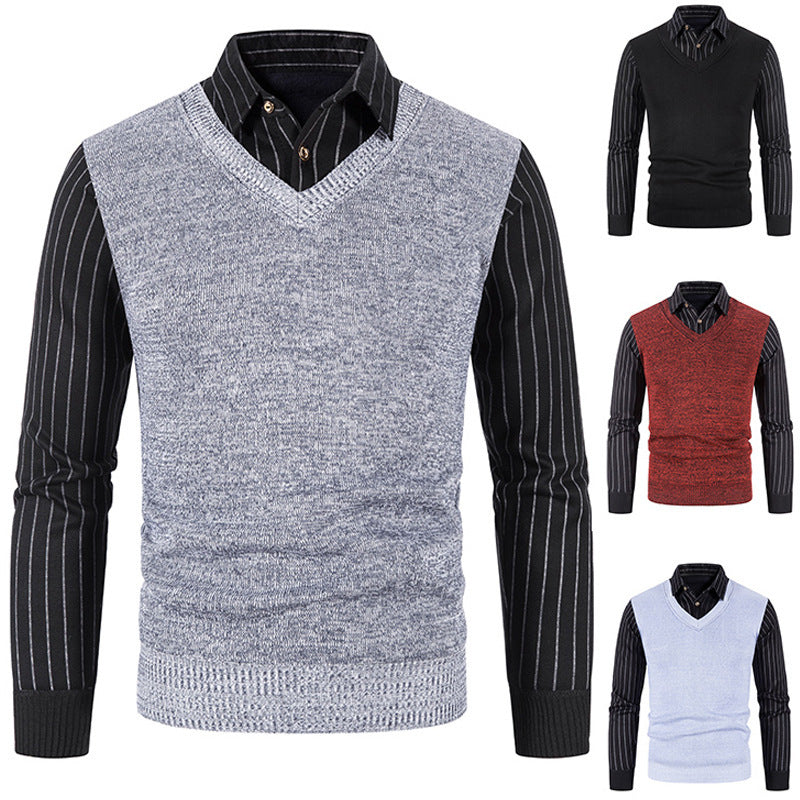 Herren eleganter V-Ausschnitt Pullover EB
