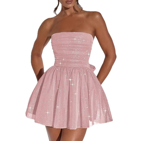 Damen Mini-Kleid im glamourösen Shimmer-Design EB