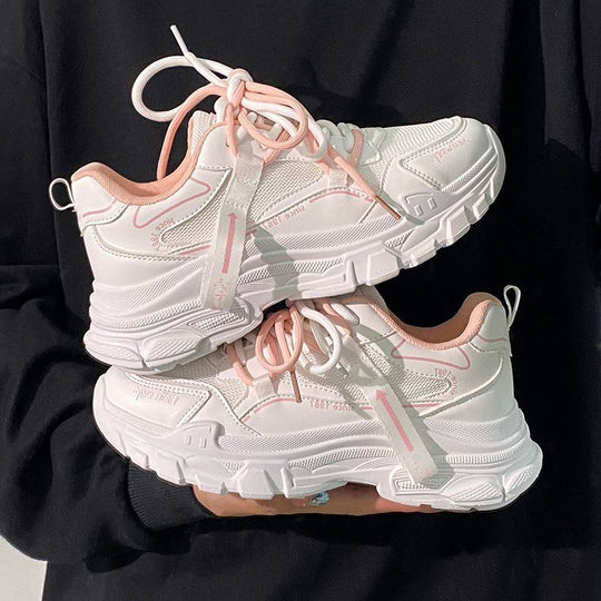 Damen sportliche Sneakers mit atmungsaktiver Mesh-Oberfläche und dämpfender Sohle EB