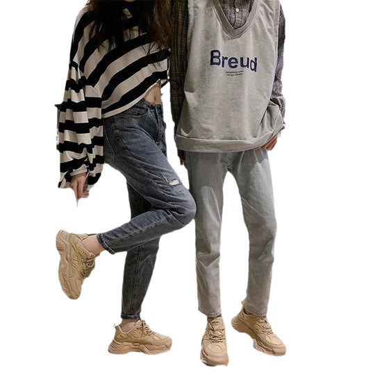 Unisex auffällige Chunky-Sneaker mit atmungsaktivem Mesh-Obermaterial, gepolsterter Fersenkammer und profiliertem Plateau-Absatz EB