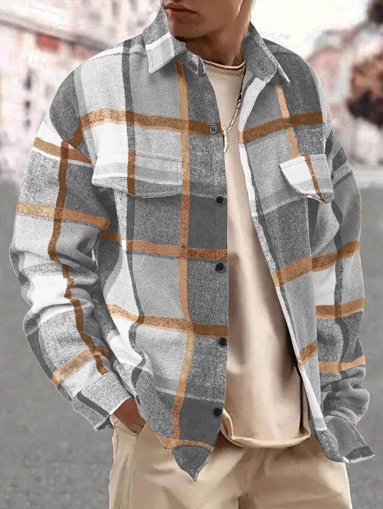 Herren kariertes Flanellhemd EB