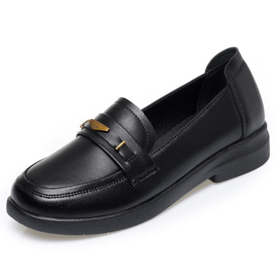 Damen Elegante Mokassins aus hochwertigem Leder mit modischem Riemen und komfortablem Fußbett EB