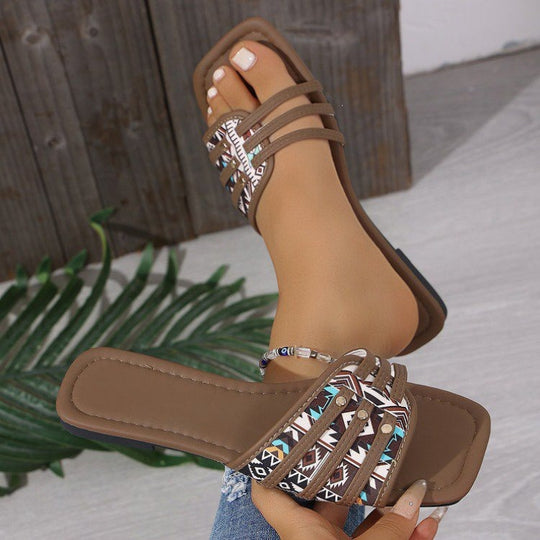 Damen Offene Sandalen mit dekorativen Riemchen EB