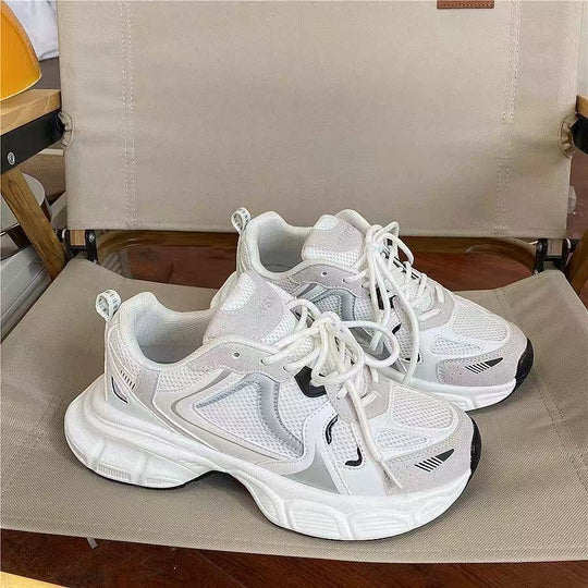 Damen Sportliche Lifestyle-Sneaker mit atmungsaktiver Mesh-Oberfläche und stoßdämpfender Sohle EB