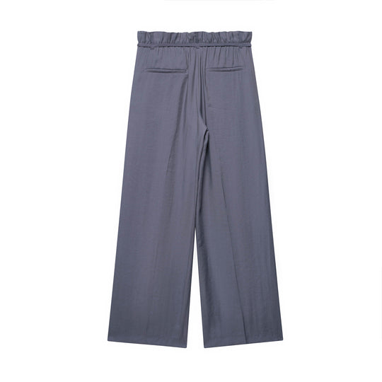 Damen weit geschnittene Palazzo-Hose mit elastischem Bund EB