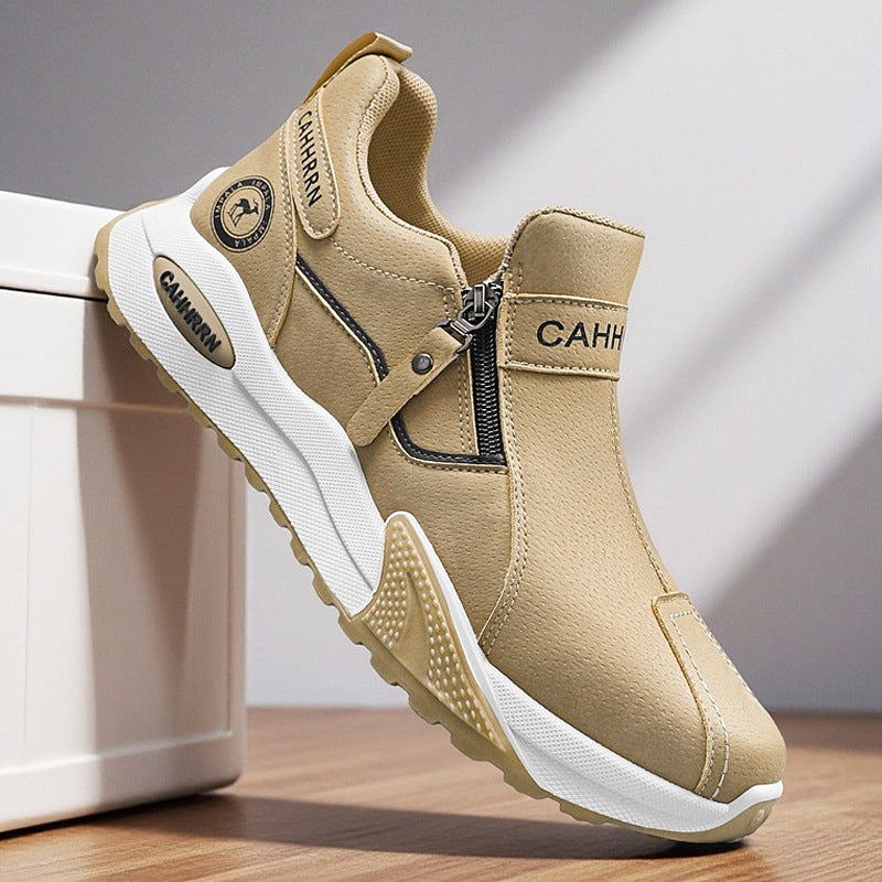 Herren robuste Outdoor-Sneaker mit seitlichem Reißverschluss, gepolstertem Knöchelkragen und griffiger Profilsohle EB