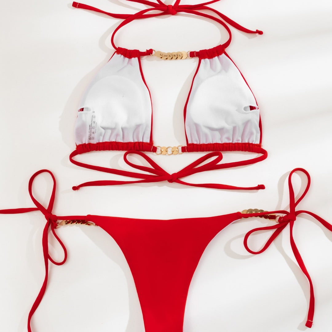 Damen Triangel-Bikini mit geschmackvollen Bead-Details EB