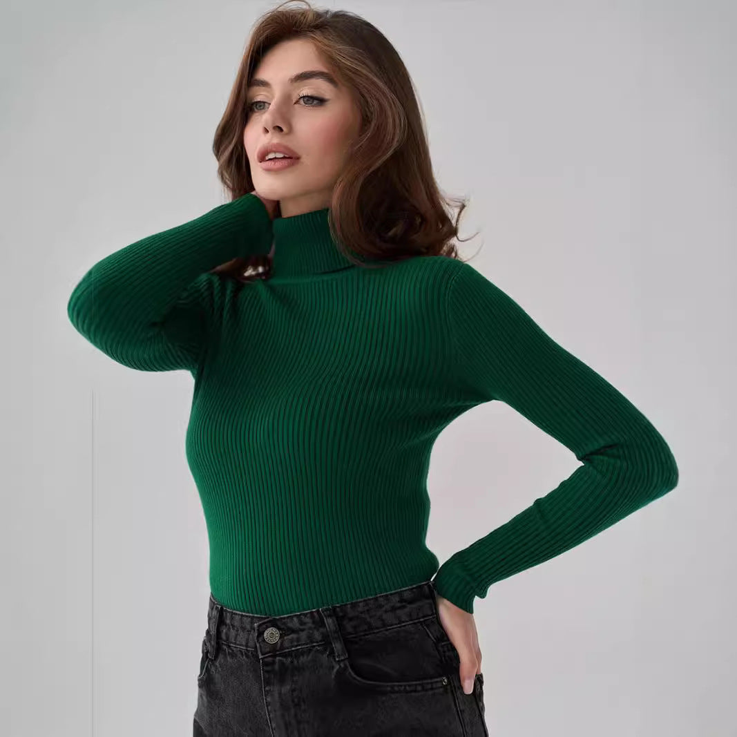 Damen Rollkragenpullover mit geripptem Design und lässigem Schnitt EB