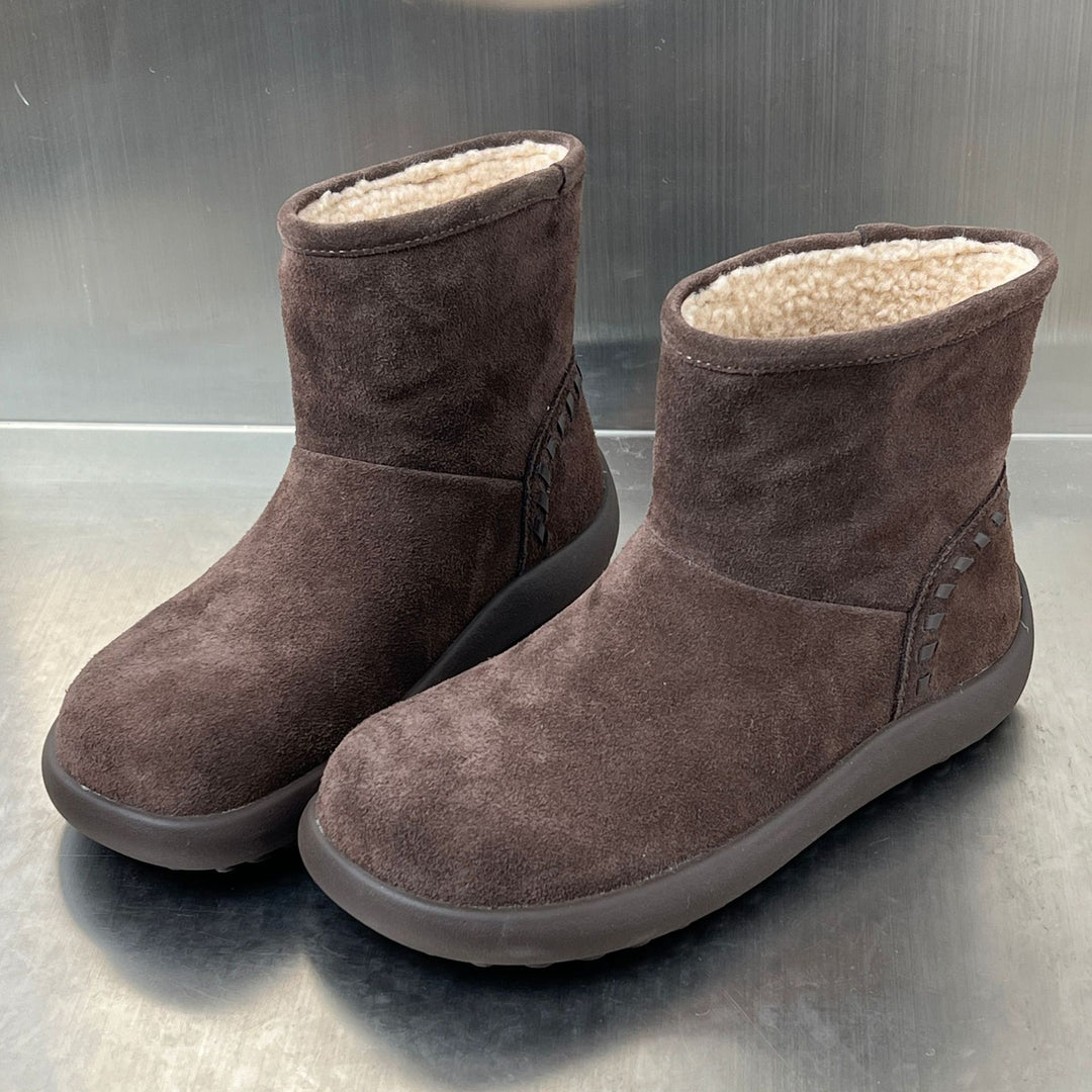Damen bequeme Winterstiefel aus hochwertigem Wildleder mit kuscheligem Innenfutter EB