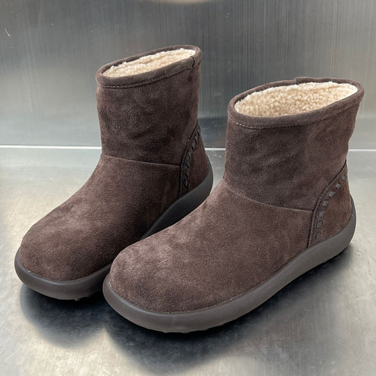 Damen bequeme Winterstiefel aus hochwertigem Wildleder mit kuscheligem Innenfutter EB