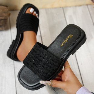 Damen Komfort-Sandalen mit modischem Gewebe-Riemen EB