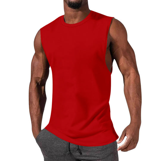 Herren nan athletisches Tanktop mit extra tiefem Armanschnitt und elastischem Baumwollmix EB