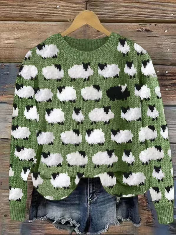 Damen nan Norwegerpullover aus Wollmix mit Rundhalsausschnitt und traditionellem Fair-Isle-Yoke EB