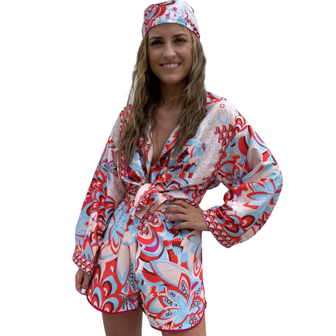 Damen Blusenset mit floralem Muster und Shorts EB