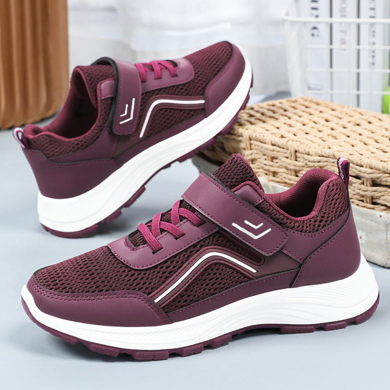 Damen Sportliche Fitness Sneakers mit verstellbarem Klettverschluss und atmungsaktivem Obermaterial EB