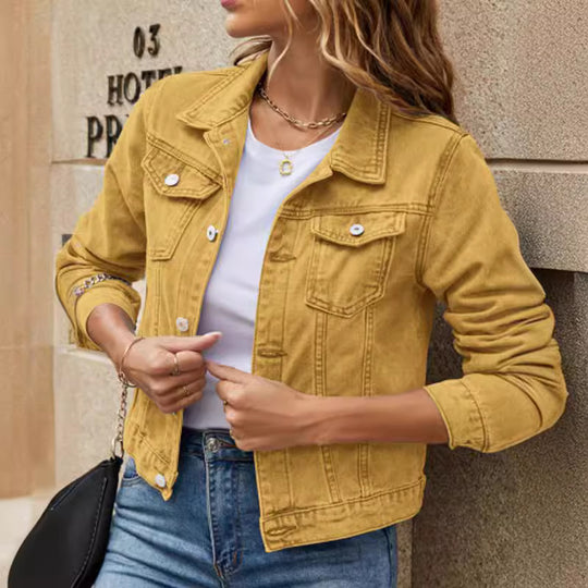 Damen Jeansjacke im modernen Schnitt mit praktischen Taschen EB