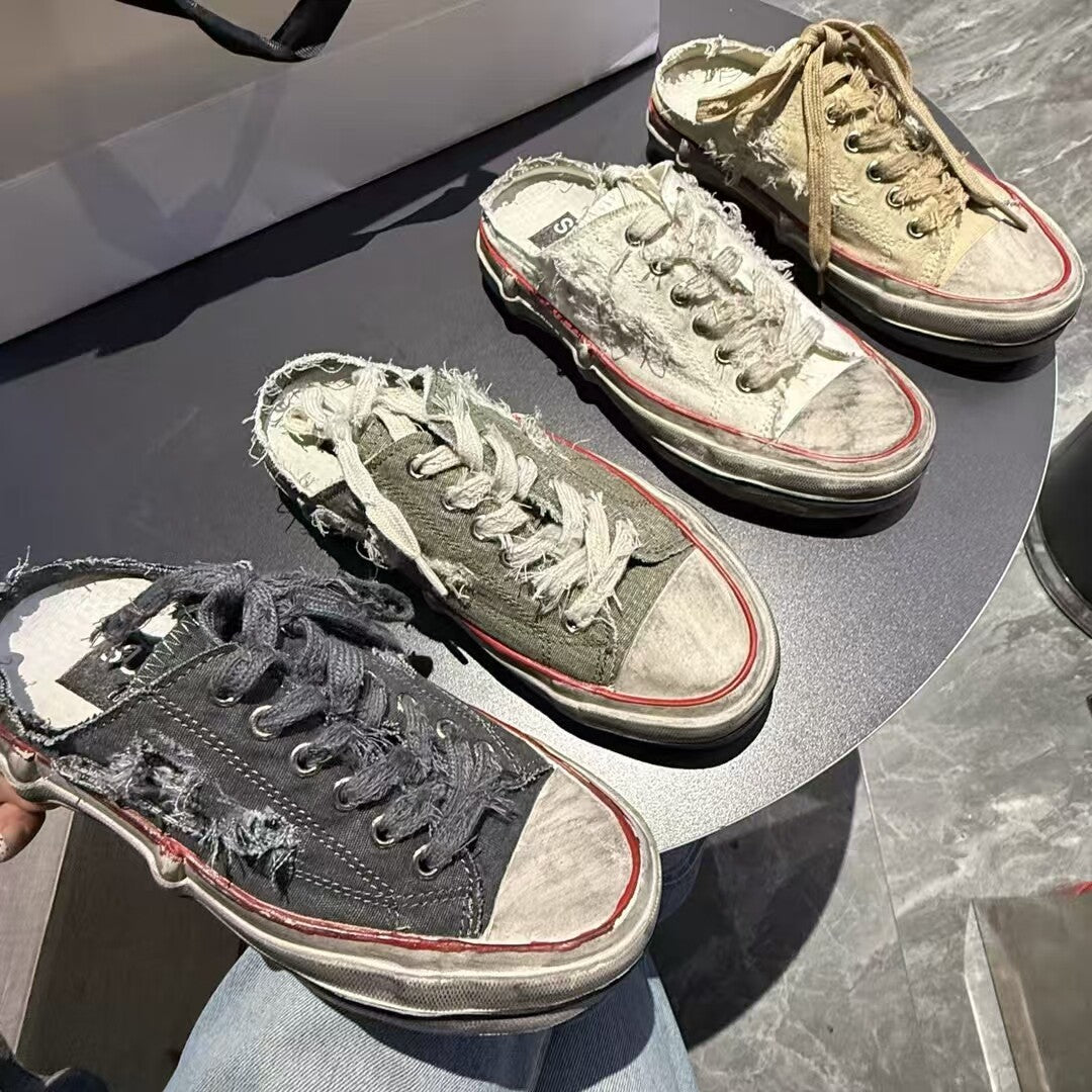 Damen Sneakers mit Vintage-Washed Look und lässigem Design EB
