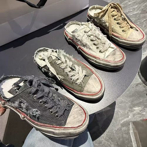 Damen Sneakers mit Vintage-Washed Look und lässigem Design EB