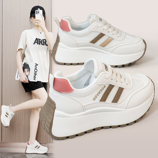 Damen Plateau Sneakers mit stilvollem Design und dämpfender Laufsohle EB
