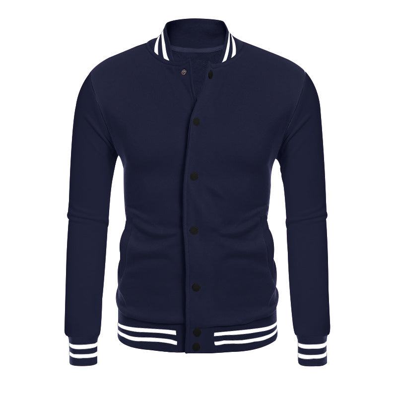 Herren nan College-Bomberjacke im Varsity-Stil mit Druckknopfleiste und gerippten Bündchen EB