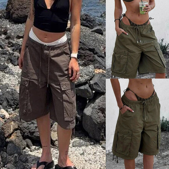 Damen Cargo-Shorts mit elastischem Bund und praktischen Seitentaschen EB