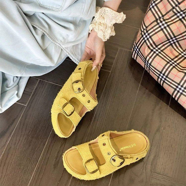 Damen bequeme Clogs mit verstellbarem Schnallenverschluss und weichem Innenfutter EB