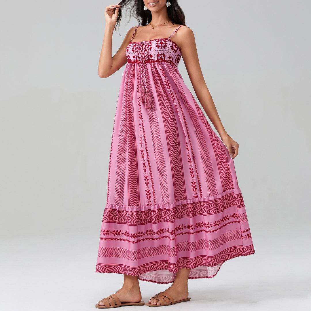 Damen Maxikleid mit raffiniertem Boho-Muster EB