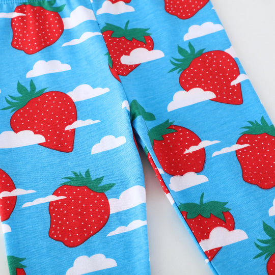 Mädchen Leggings mit fröhlichem Erdbeermotiv EB