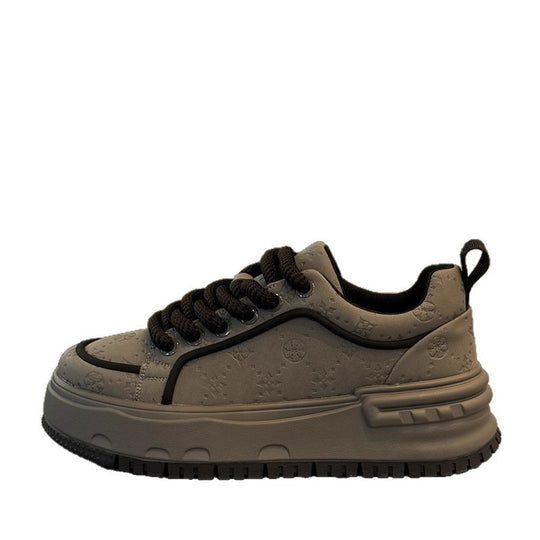 Damen modische Chunky Sneakers mit rutschfester Sohle und atmungsaktivem Obermaterial EB