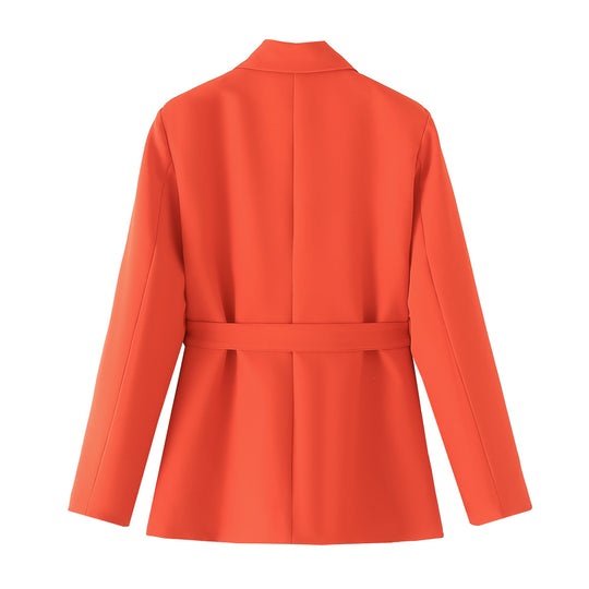 Damen Blazerjacke mit tailliertem Schnitt und Gürteldetail EB