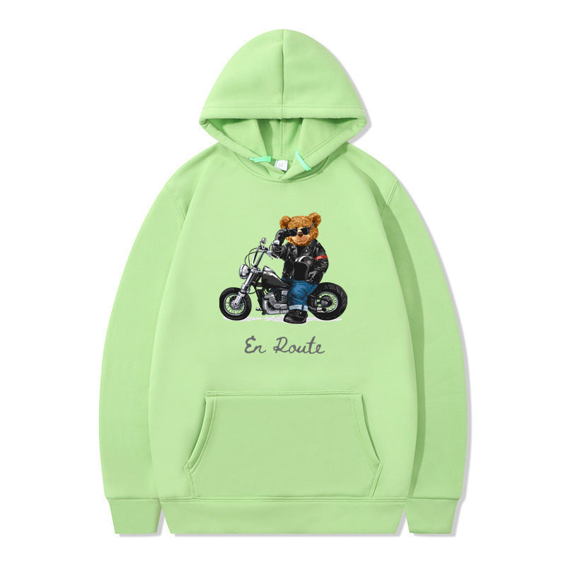 Damen Kapuzenpullover mit einzigartigem Bärenmotiv und lässiger Passform EB