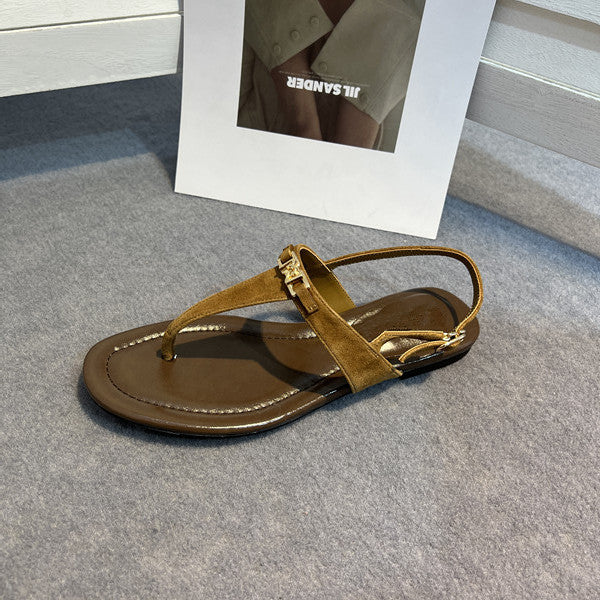 Damen Zehentrenner-Sandalen mit eleganten Riemen und komfortablem Fußbett EB