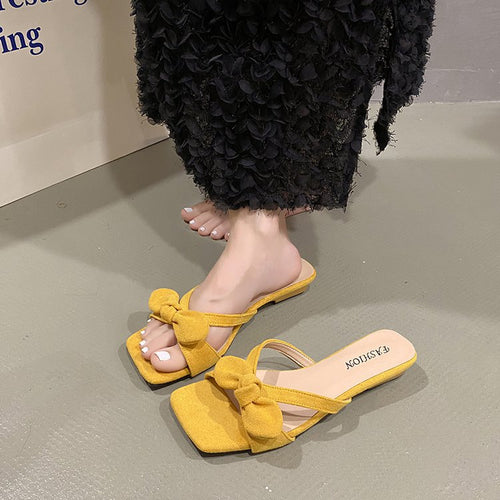 Damen elegante Mules mit modischem Schleifenakzent EB