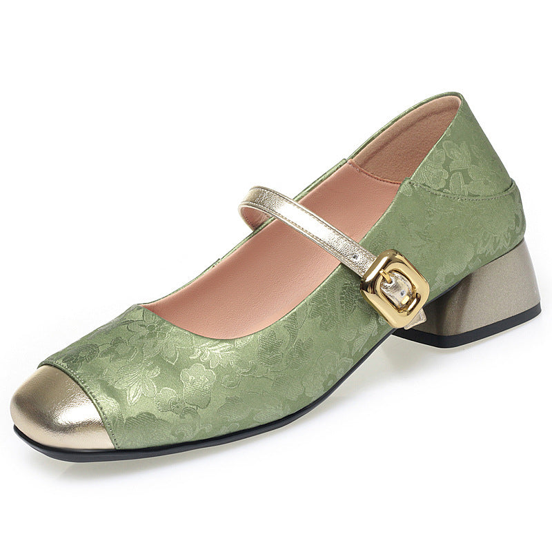 Damen Mary Jane Pumps mit verstellbarem Riemen und komfortablem Blockabsatz EB