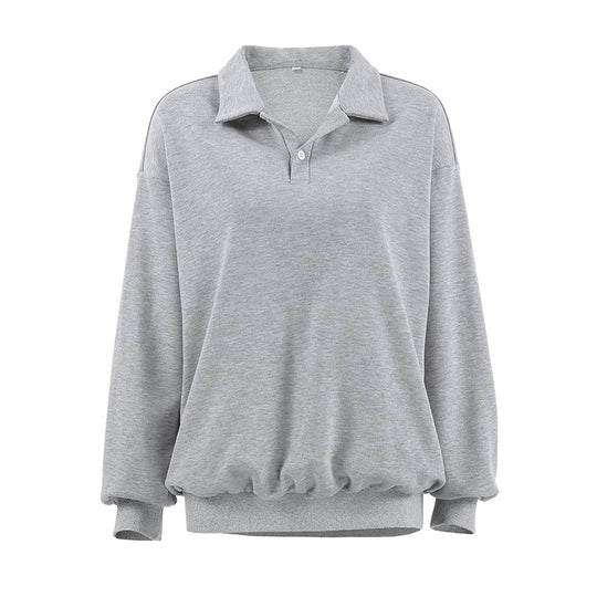 Damen Übergroßer Pullover mit Polokragen und lässigem Schnitt EB